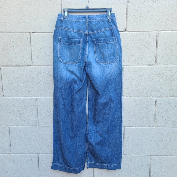 La Vie Rebecca Taylor | Drapey Wide Leg Trouser Jeans Size 27 - Picture 11 of 12